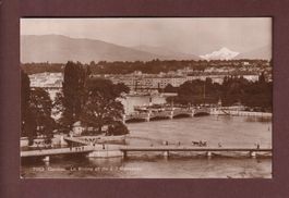 GENEVE - Île Rousseau - Bateaux - Mont Blanc - 1921