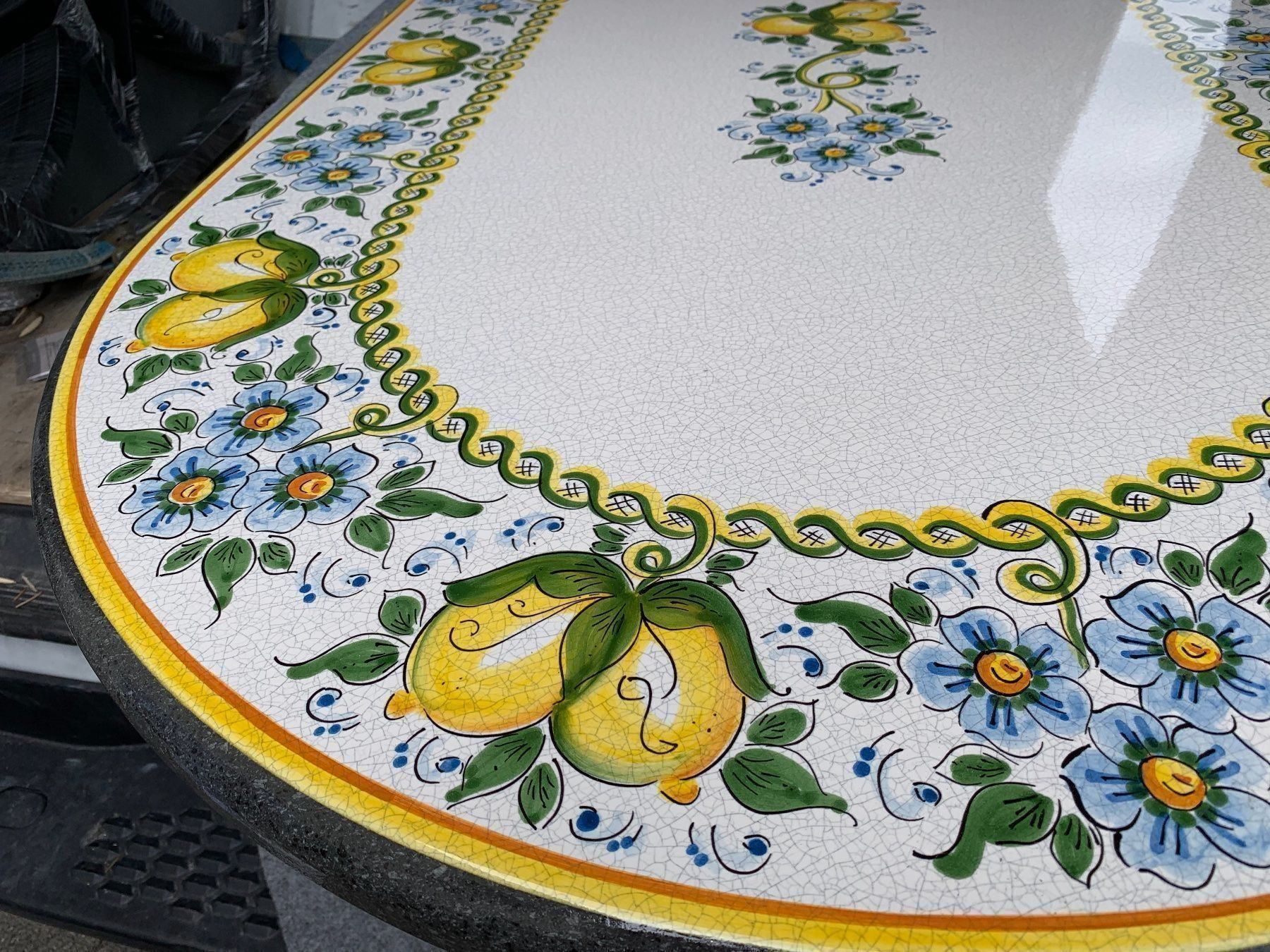 Tische: Lava Tisch oval mit Zitronen & Blumen – Neu (gemäss Beschreibung) aus Höri von ArtelavicaGmbH 4