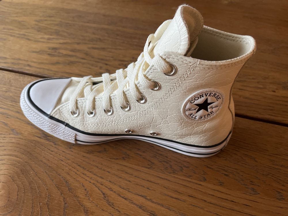 Converse Chuck Taylor white tumbled leather 36.5 wie neu