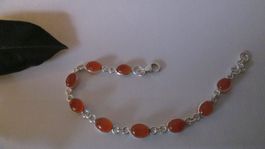 Armband aus echtem Granat 925 er Sterlin