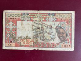 NIGER - Afrique de l'Ouest- 10'000 Francs N.D. (1977) - RARE