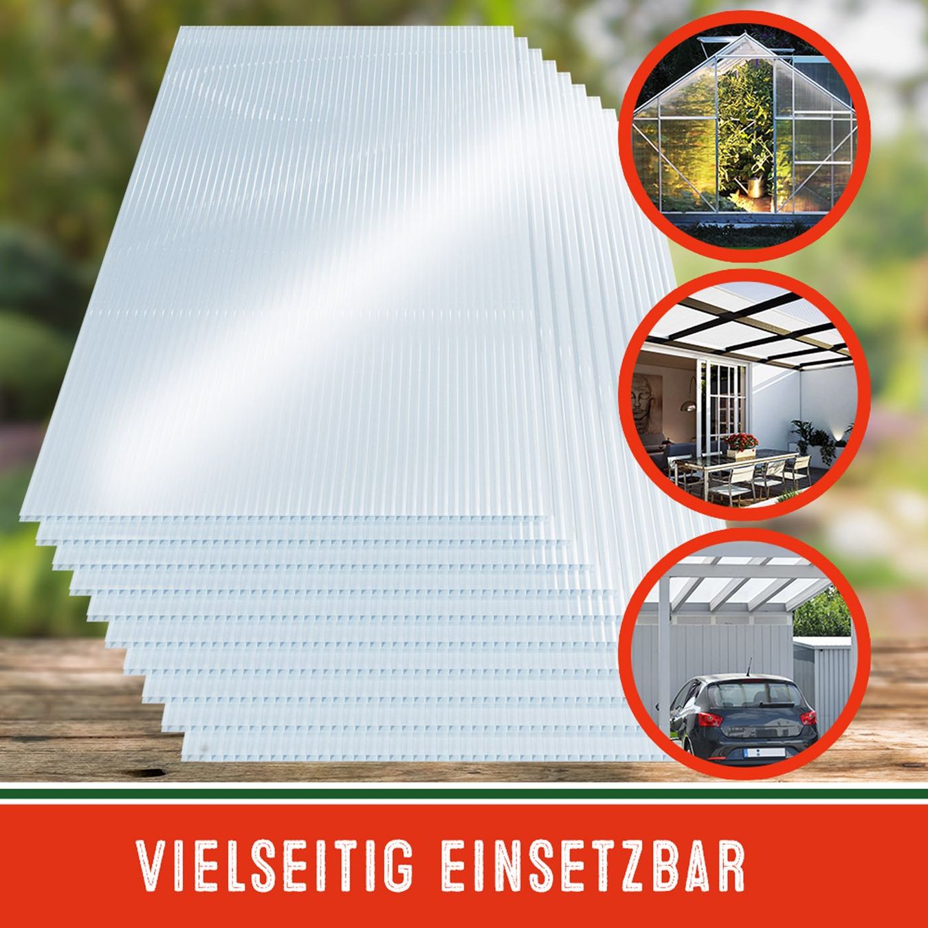 Casette da giardino & serre: Hohlkammerplatten 10x Polycarbonat 6mm 6 Pack a 10Stk. – Nuovo e nell'imballaggio originale da Gommiswald venduto da deenniiss1992 2