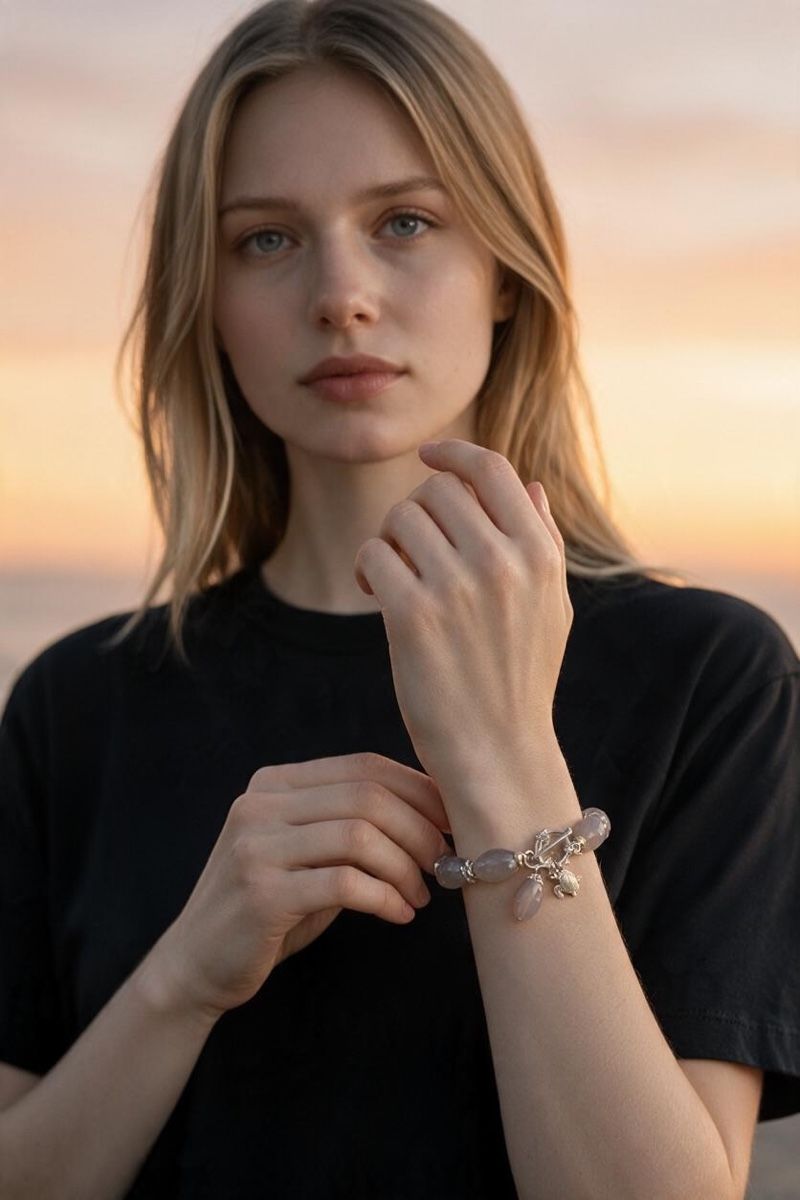 Armbänder & -reifen: Armband mit Grauen Achat – Neu und originalverpackt aus Kriens von Hortensie6 4