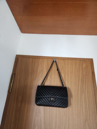 Sac à main cuir noir matelassé Made in Italy 