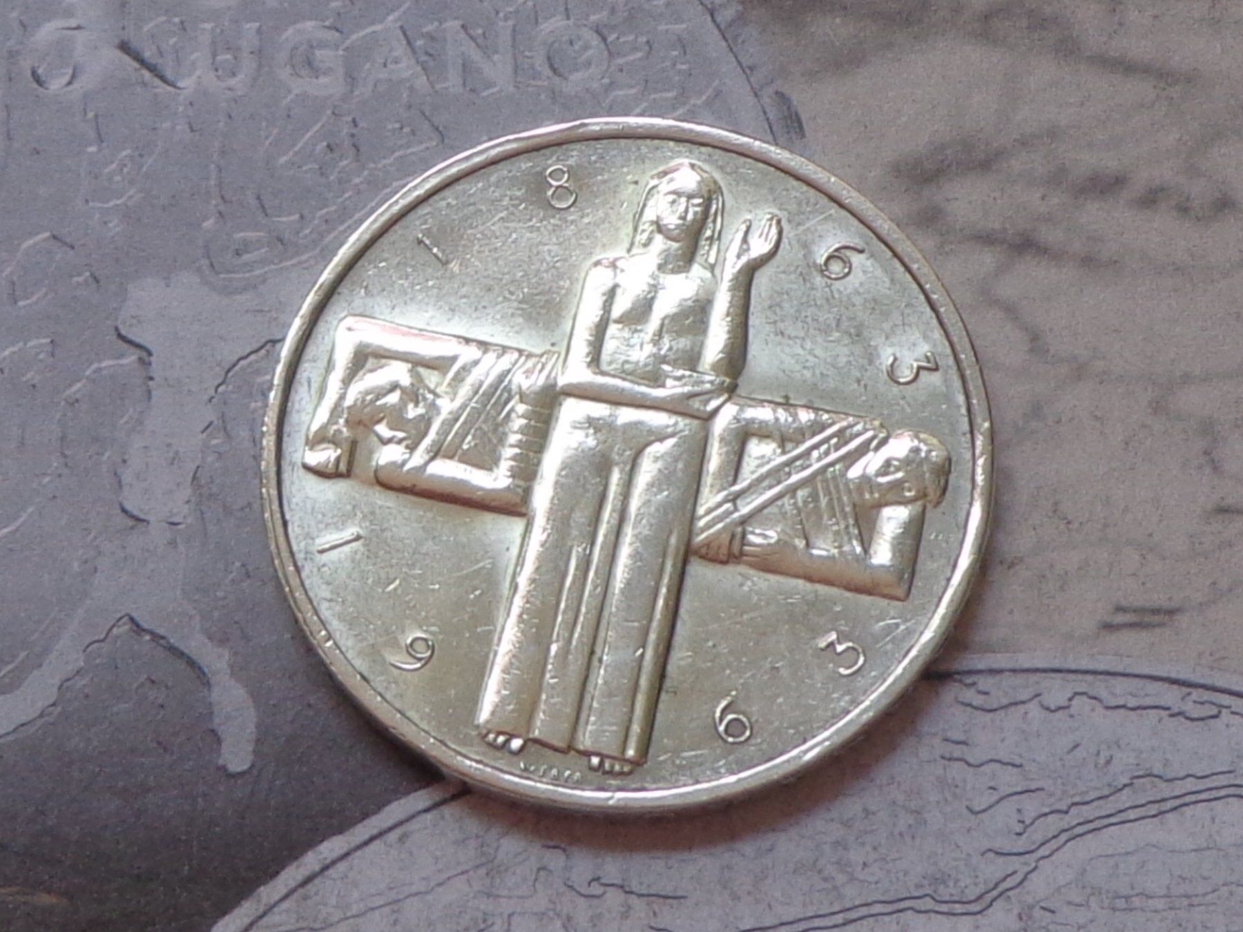 Tutti le monete: 5 Fr. 1963 B - Rotes Kreuz – Usato da Pully venduto da UCA01