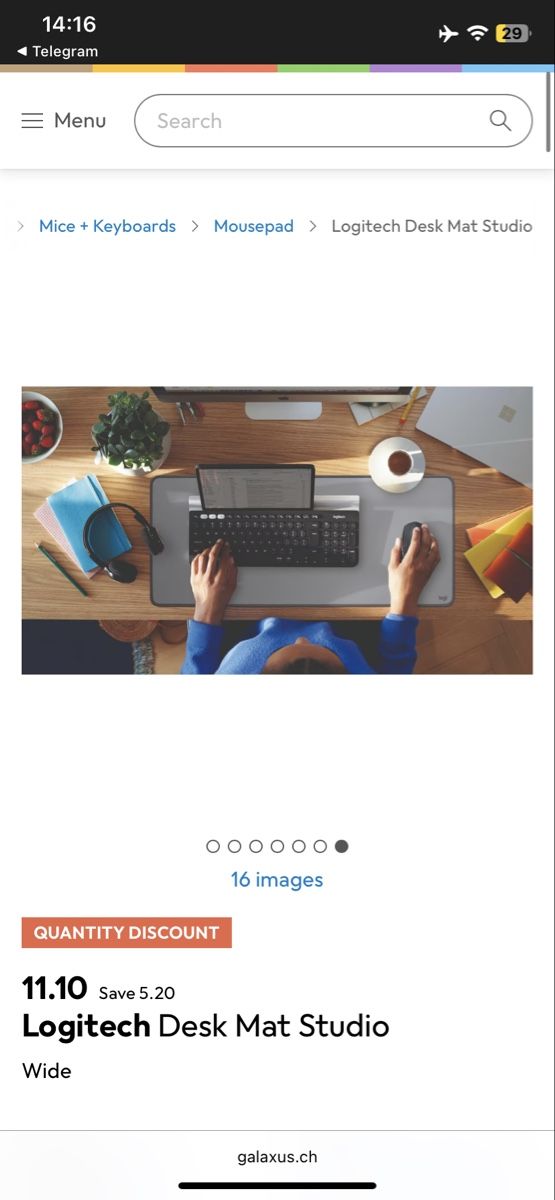 Logitech Tappetini per mouse: Logitech Desk Mat Studio Wide – Usato da Langenthal venduto da vik_v5ml 9