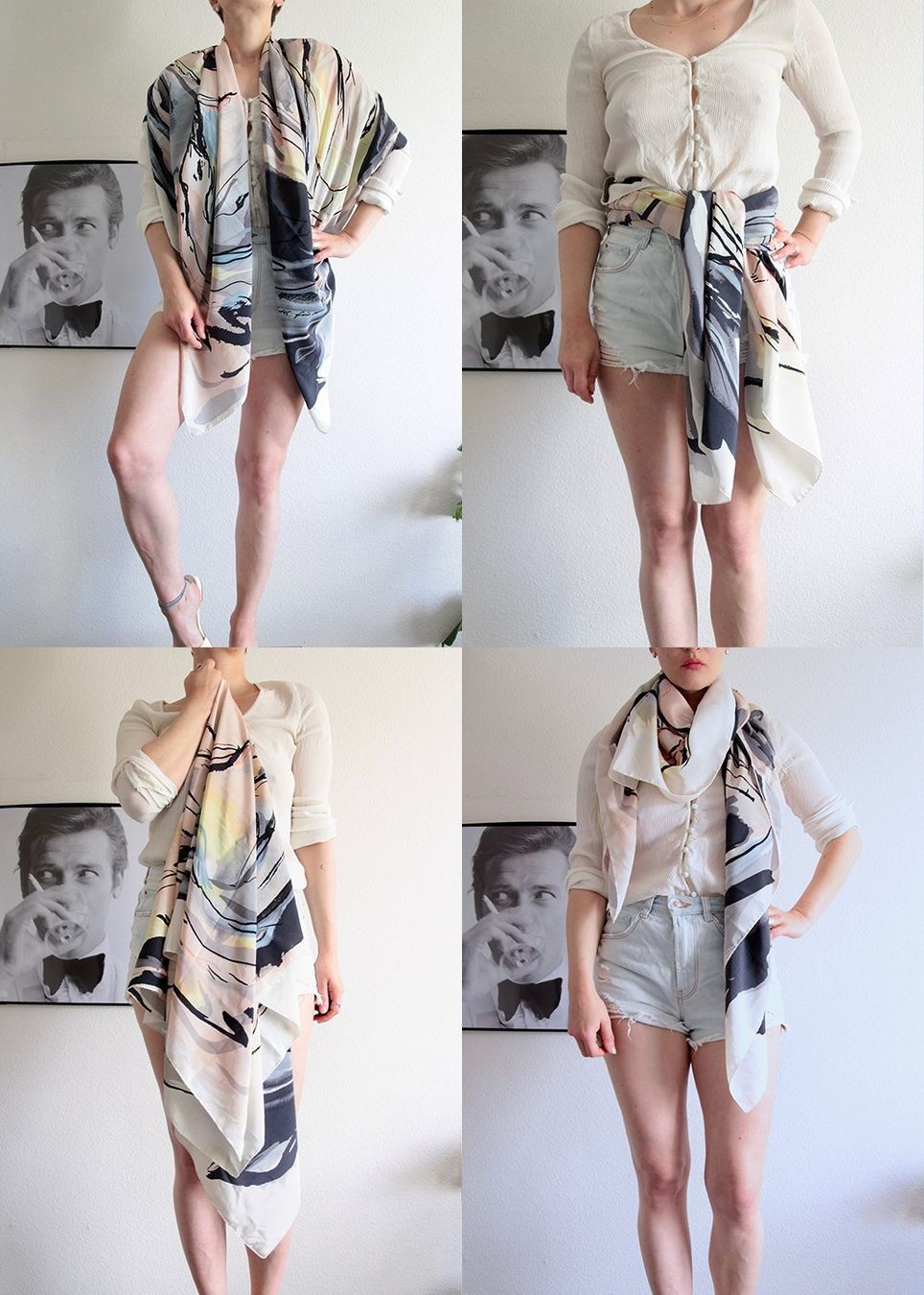 Foulard & Sciarpe: Seidentuch mit Helvetia Print – Usato da Buchs AG venduto da shoplio 5