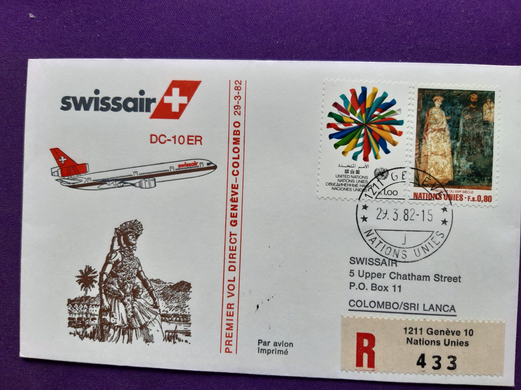 Tutti i francobolli: 9 UNO-Flugbriefe div. Destinationen siehe einzelne Bilder! – Nuovo (secondo la descrizione) da Wangs venduto da weisstannen01 8