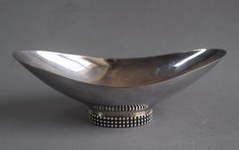 Antike STERLING Silber ovale Schale modernist 925