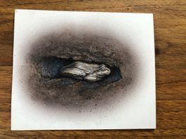 Kleines Bild Frosch / Kröte, handgemalt