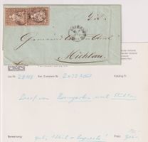 Strubel - Brief von Bremgarten mit 2x 22D nach Mühlau !!