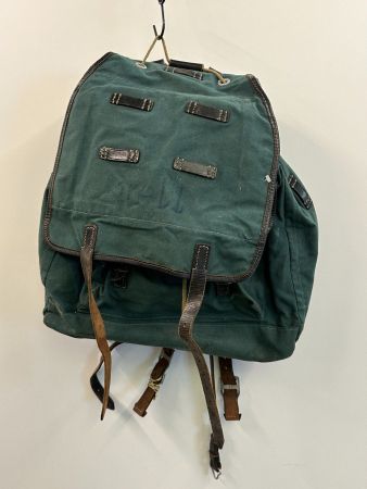 Vintage Rucksack MAX STELZER 55 Berlin – Grün Leinen Leder