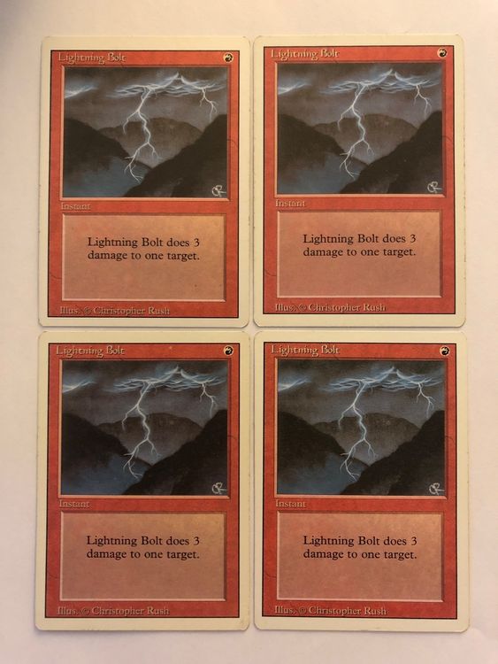Magic the Gathering 4x Lightning Bolt REVISED Kaufen auf Ricardo