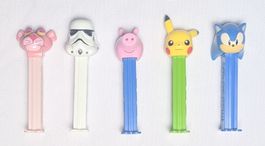 5er Set  PEZ Spender - Star Wars Pink Panther Sonic Pokemon