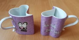 2 HERZ-TASSEN SHEEPWORLD (NEUWERTIG)