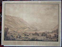 Interlaken  Umrissstich von Lafon grosses Blatt selten
