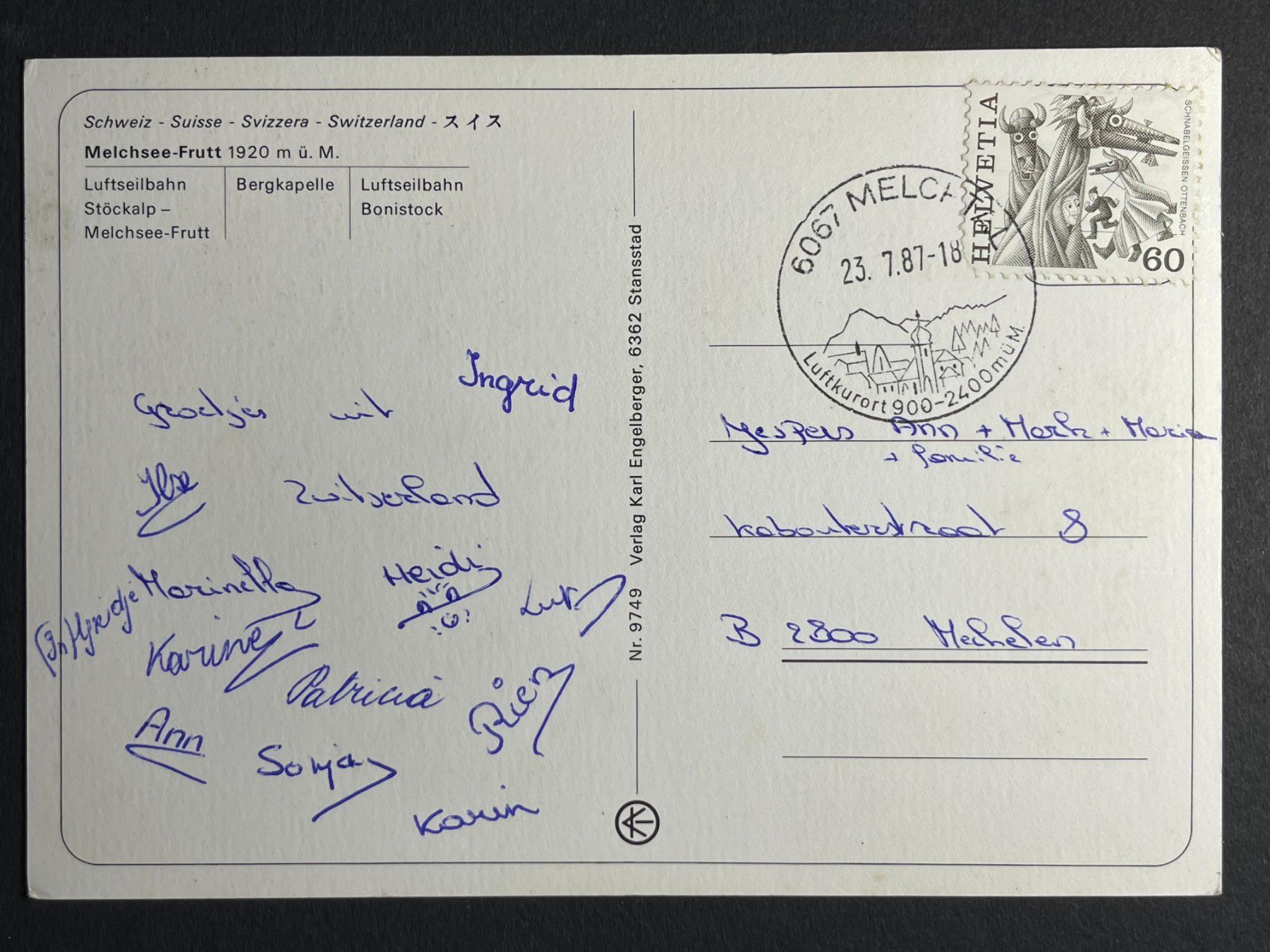 Cartes postales: Melchsee-Frutt - Luftseilbahnen – D'occasion à Steg VS par _vinci_ 1
