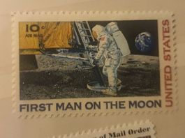 US-Briefmarke, First Man on the Moon 1969, apollo 11 landing