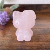 ✲ Rosenquarz Hello Kitty Skulptur ✲ 40g /40mm Carving Figur