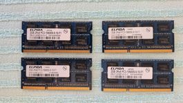 4 x Elpida 2GB DDR3 SO-DIMM RAM Kit | PC3-10600S 1333MHz