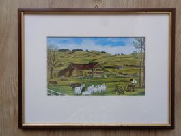 APPENZELLER BILD MARTHA MANSER BAUERNMALEREI NAIV DRUCK