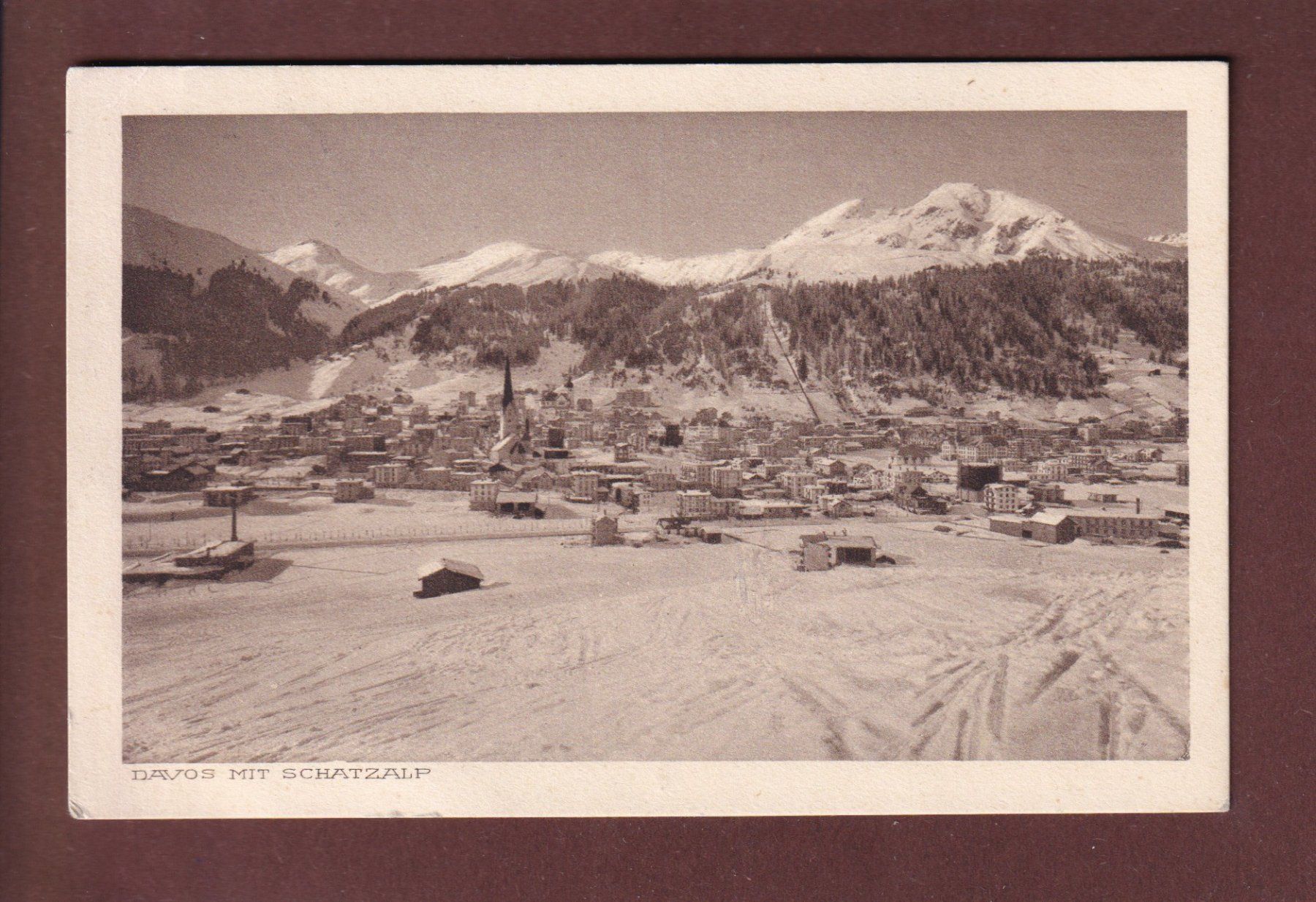 Cartes postales: DAVOS mit Schatzalp - Feldpost // Eckbug // – D'occasion à Pully par nicecards
