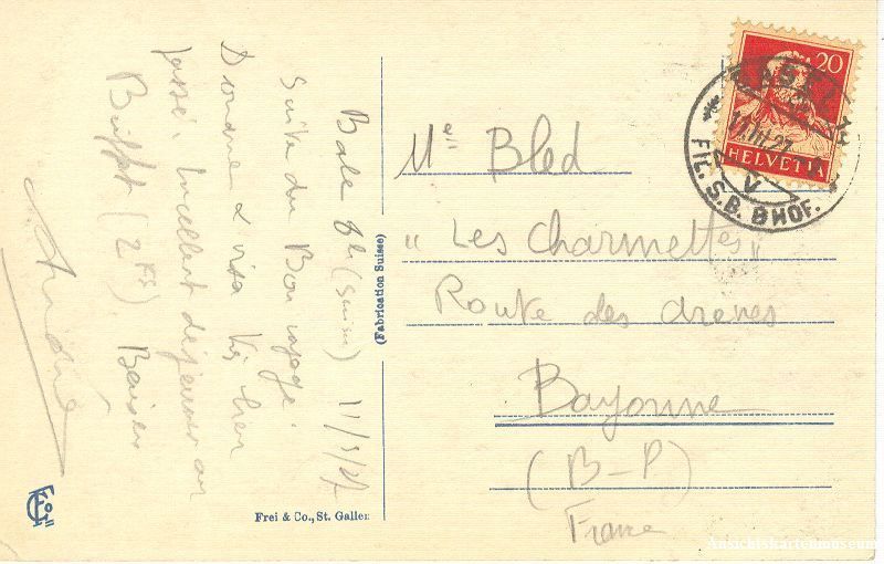 Cartoline postali: Basel - Marktplatz Rathaus + 1927 – Usato da Emmenbrücke venduto da teestube 1