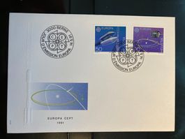 Schweiz 1991 Satz Europa CEPT Raumfahrt ill. Ersttagsbrief