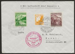 1938 Zeppelin LZ 130 Flug Sudetenlandfahrt Brief DR Reich HK