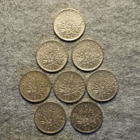 France - 1961 - 8x 5 francs (argent/silber) - 96 gr.