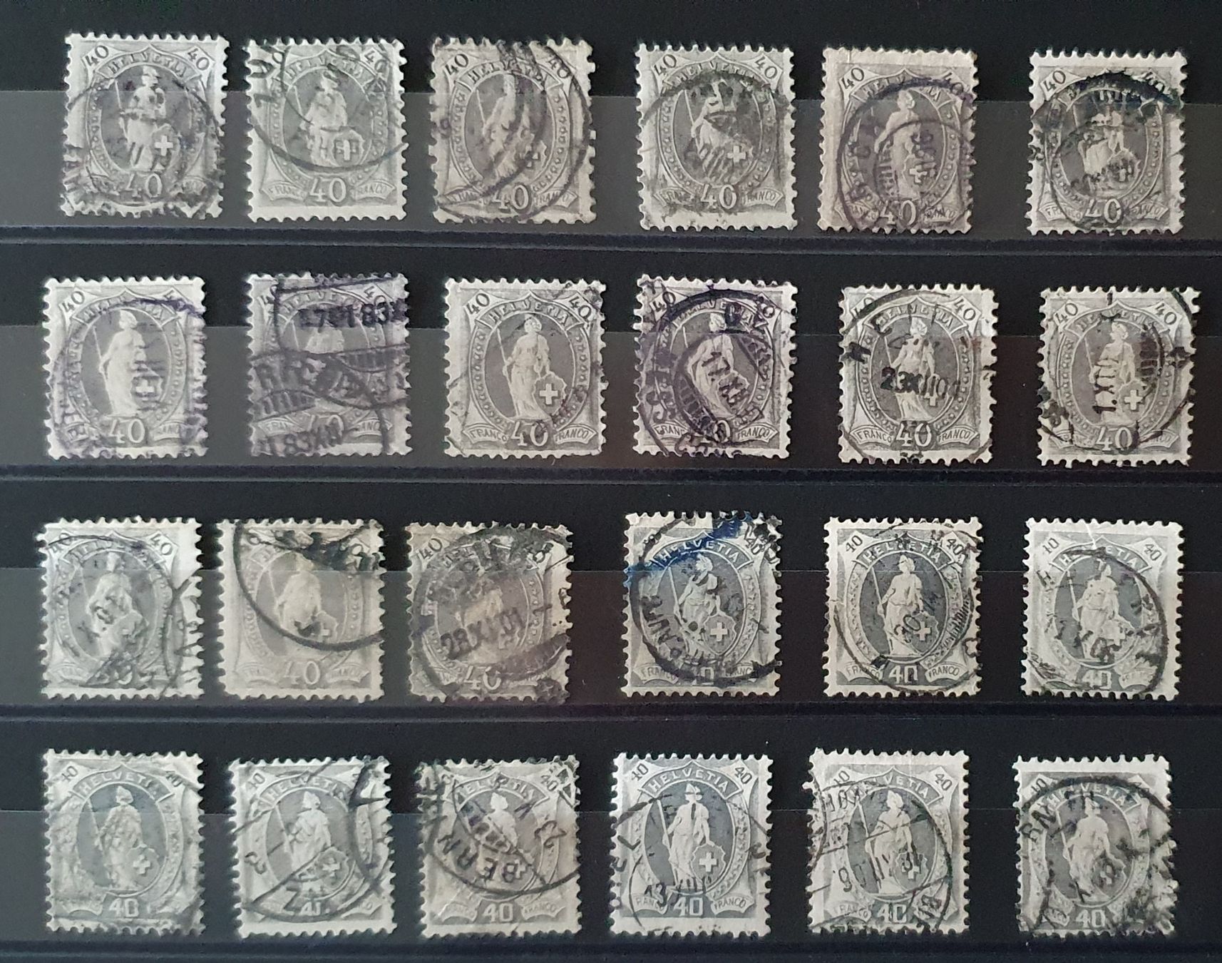 Tutti i francobolli: Lot Stehende Helvetia 40Rp. – Usato da Kreuzlingen venduto da Rschweiz1