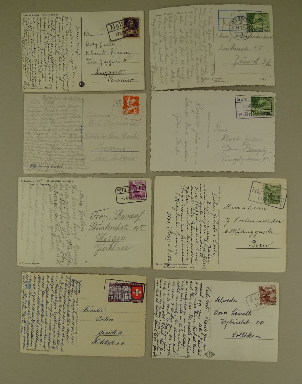 Alle Briefmarken: SCHWEIZ BAHNSTEMPEL, 25 ÄLTERE BRIEFE/KARTEN – Gebraucht aus Grüningen von Kartensammler 1