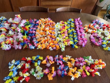 Hawaiian Kostümschmuck 12x Leis, x8 Haarkranz x17 Armband