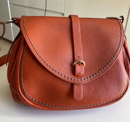 Sac bandoulière Plinio Visona cuir orange 