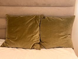 Kissenbezüge Samt Khaki 2 Stk.