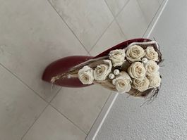 Blumenvase Herzform rot