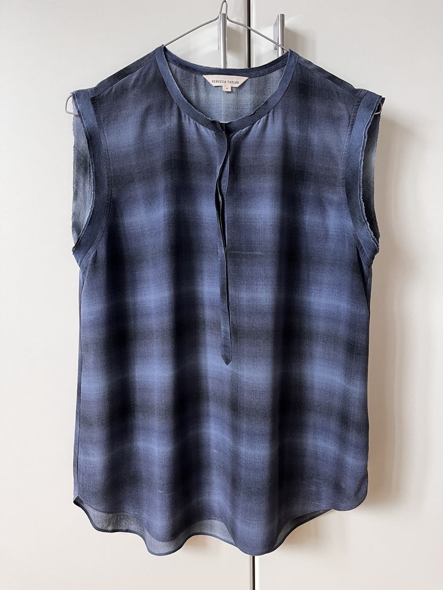 Tops: Rebecca Taylor Bluse Karomuster blau Gr. 36, Seide – Gebraucht aus Zürich von Kleanthy