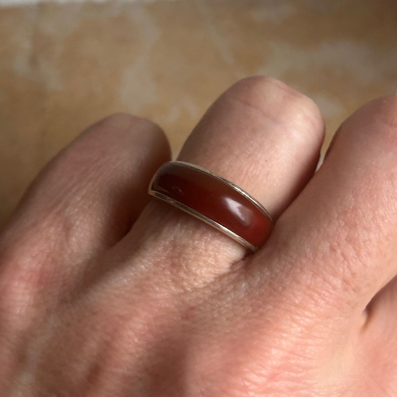 Ringe: Roter Achat Ring, 925er Silber (Grösse 54) – Gebraucht aus Dittingen von Bijoubelle