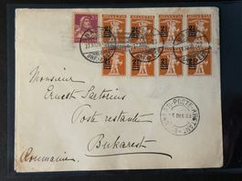 Brief 1923 von Basel nach Bukarest, attraktive Frankatur