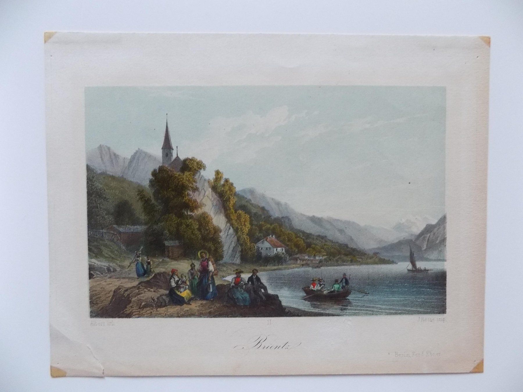 Incisioni: Brienz kolorierte Lithographie – Usato da Risch venduto da Antikfee 3