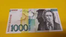 1000 Tolarjev Banknote aus Slowenien - Selten! 2005