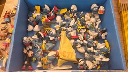 Lotto di figurine giocattolo in gomma vintage Puffi