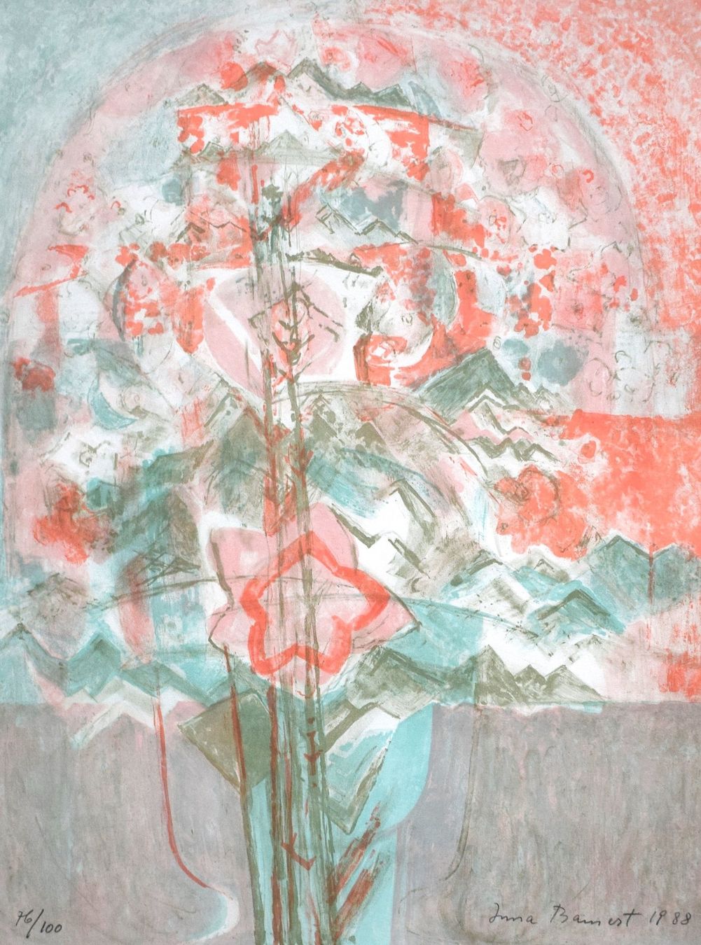 Grafica & Litografie: Irma Bamert Stillleben Blumen Blumenstrauss Freienbach – Usato da Zürich venduto da Kunstvoll 1