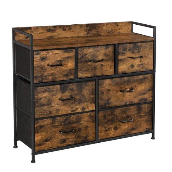 Kommode Mit Schubladen, 114x35x75 Cm, Für Schlafzimmer, Zimmer, Sideboard, Schrank, Weiß Und Schwarz