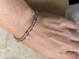 Armband  Silber  runde Panzerkette (17.7cm)