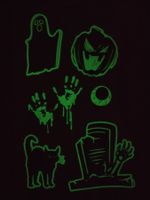 46 Halloween-Sticker / Aufkleber leuchtend, fluoreszierend!
