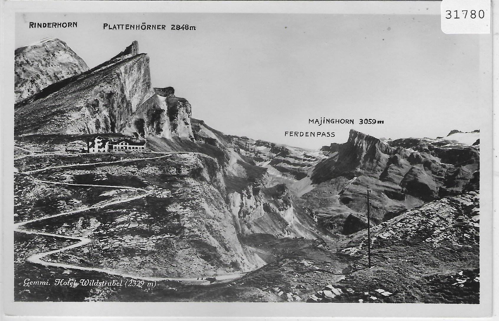 Cartoline postali: Gemmi - Hotel Wildstrubel - Ferdenpass – Usato da Ettingen venduto da Kartenplanet