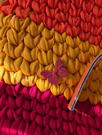 Handgemachter Häkel-Rucksack – Orange/Rot