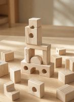  Holzbausteine Set Naturholz gebrauchter Zustand