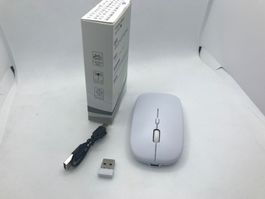 Weisse, wiederaufladbare Computer Maus, Bluetooth oder USB
